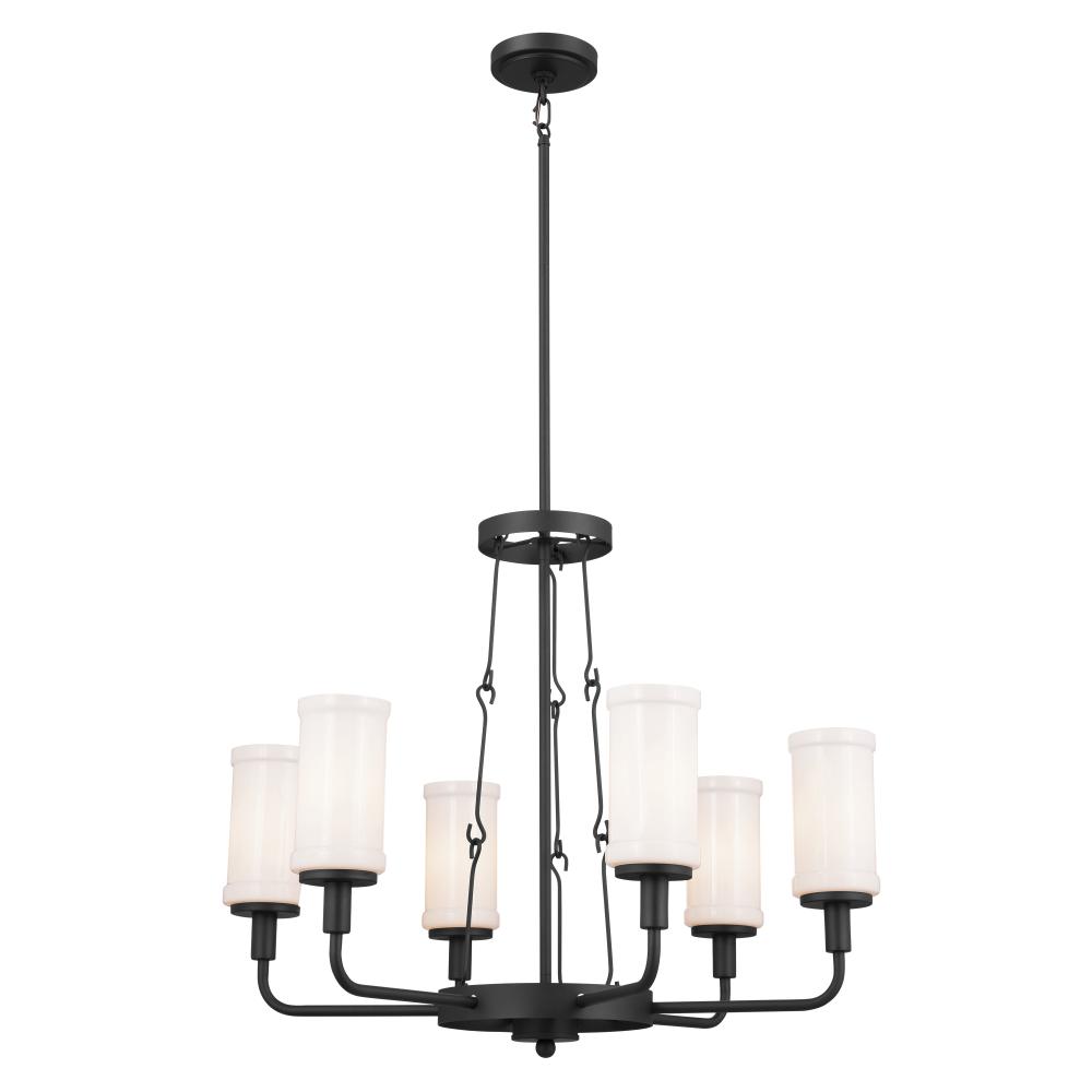 Vetivene 29" 6 Light Chandelier Textured Black