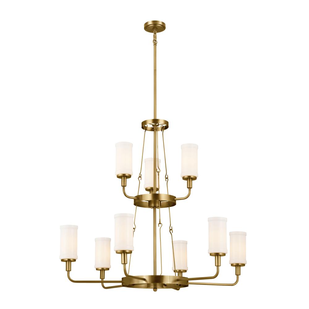 Vetivene 40" 9 Light Chandelier Natural Brass