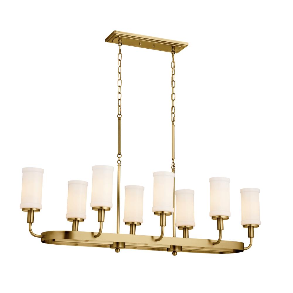 Vetivene 46.5" 8 Light Linear Chandelier Natural Brass