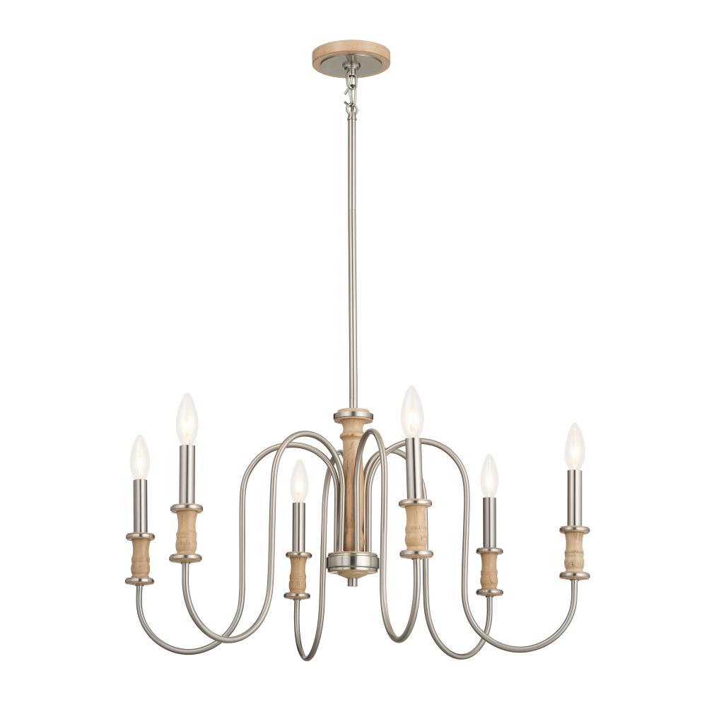 Karthe 28.5" 6 Light Chandelier Brushed Nickel