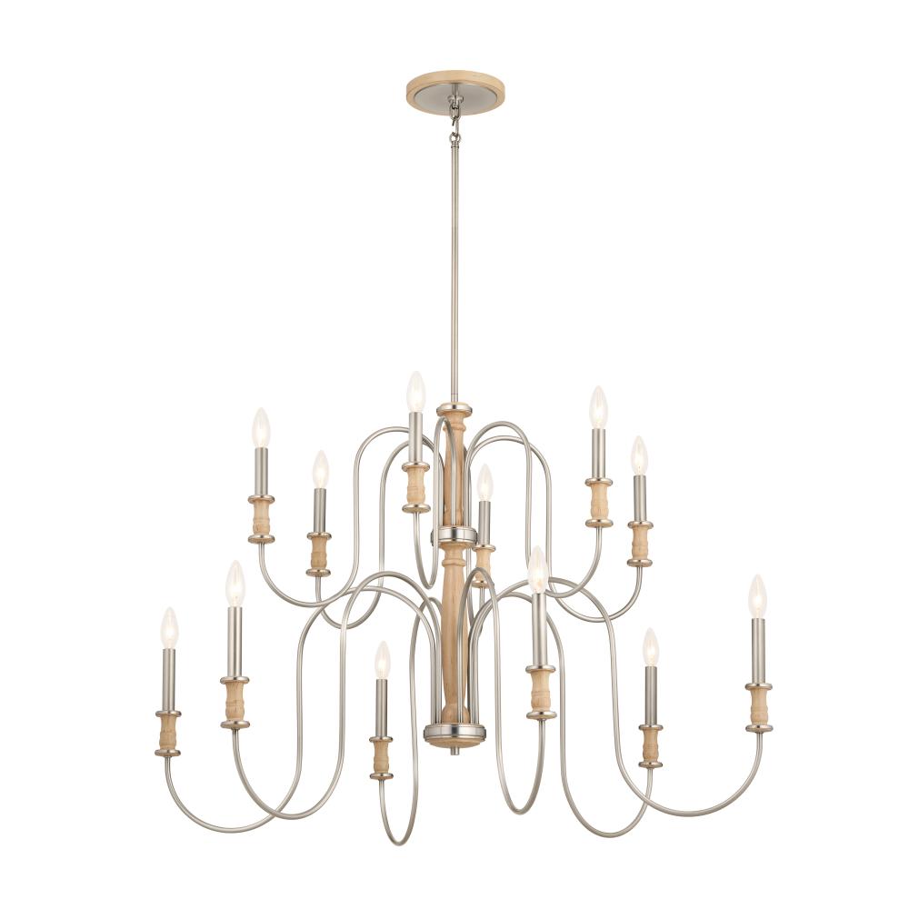 Karthe 42" 12 Light Chandelier Brushed Nickel
