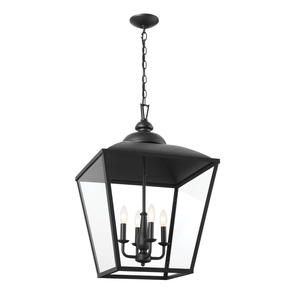 Gentle Hill 27.5" 4 Light Foyer Pendant Textured Black