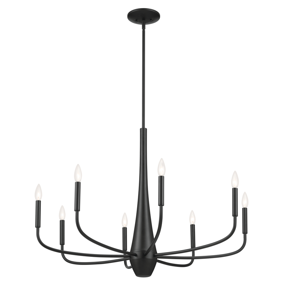 Deela 36 Inch 8 Light Chandelier in Black