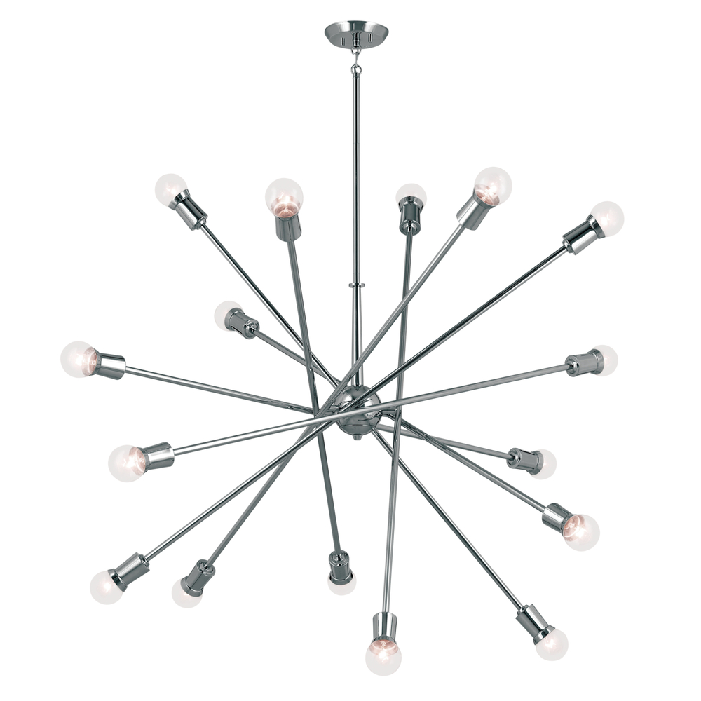 Armstrong 63" 16 Light Chandelier in Chrome