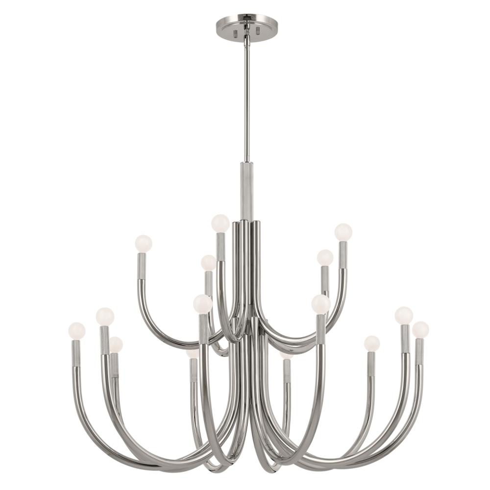 Odensa 40 Inch 15 Light Chandelier in Polished Nickel