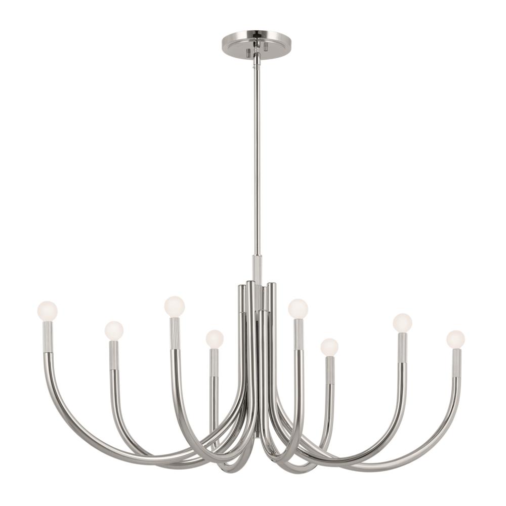 Odensa 46 Inch 8 Light Oval Chandelier in Polished Nickel
