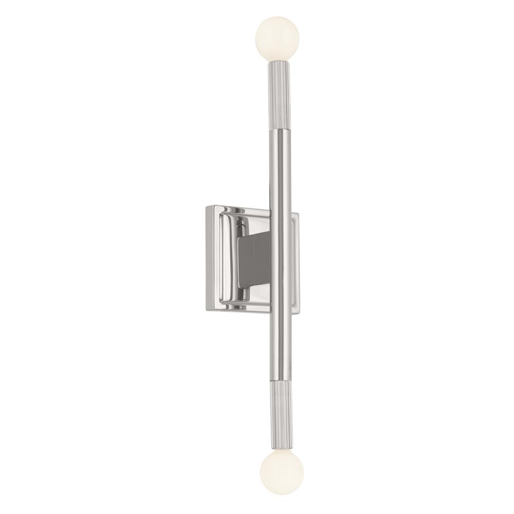 Odensa 17 Inch 2 Light Wall Sconce in Polished Nickel