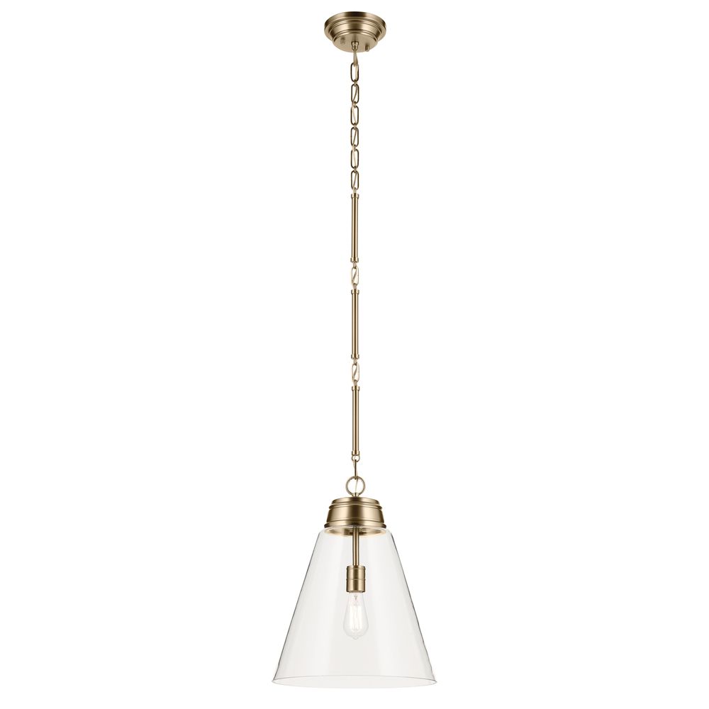 Marsailli 19.75" 1-Light Large Pendant with Clear Glass in Champagne Bronze