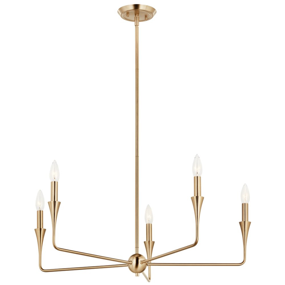 Alvaro 30 Inch 5 Light Chandelier in Champagne Bronze
