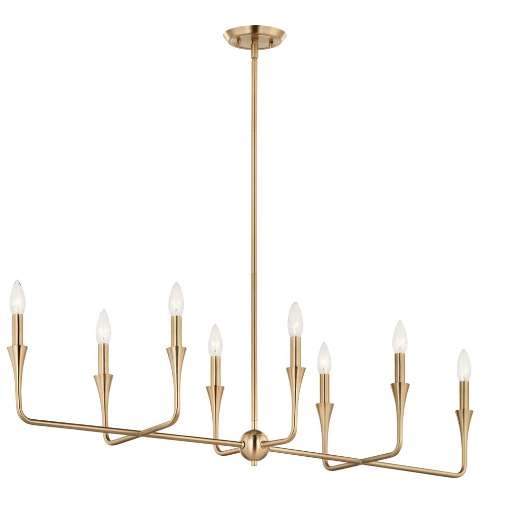 Alvaro 45.5 Inch 8 Light Linear Chandelier in Champagne Bronze