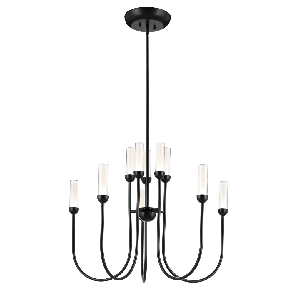 Moraine 30 Inch LED 10 Light 2-Tier Chandelier in Black