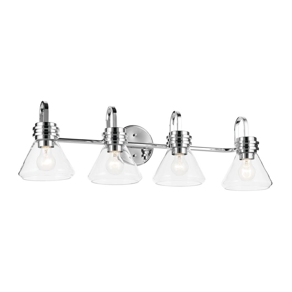 Farum 34" 4-Light Vanity Light with Clear Glass in Chrome