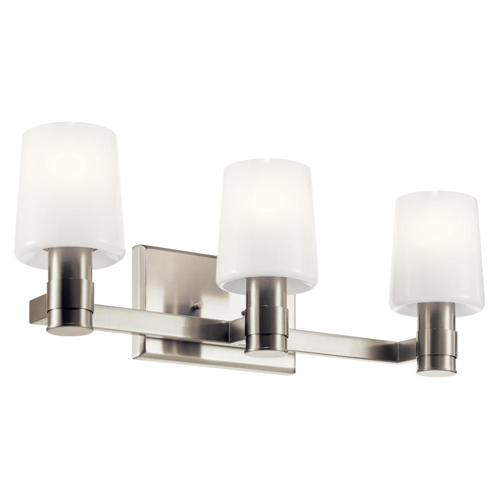 Adani 24 Inch 3 Light Vanity with Opal Glass in Brushed Nickel