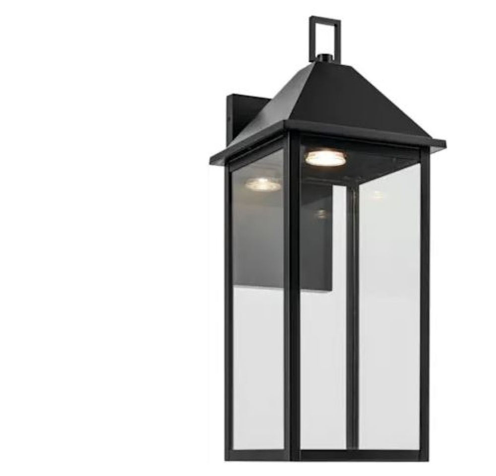 Prin 22 Inch 1 Light Outdoor DarkSky Wall Light with Clear Glass in Black
