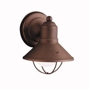 Seaside 7.5" 1 Light Outdoor Wall Light with Glass Globe Olde Bronze