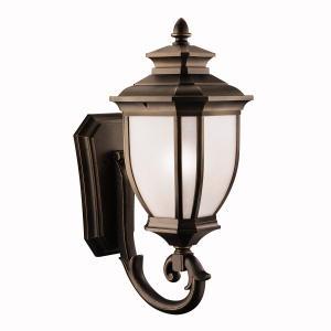 Salisbury 29" 1 Light Outdoor Wall Light with White Linen Glass in Rubbed Bronze