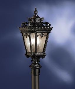 Tournai 27" 3 Light Outdoor Post Light with Clear Seeded Glass in Londonderry