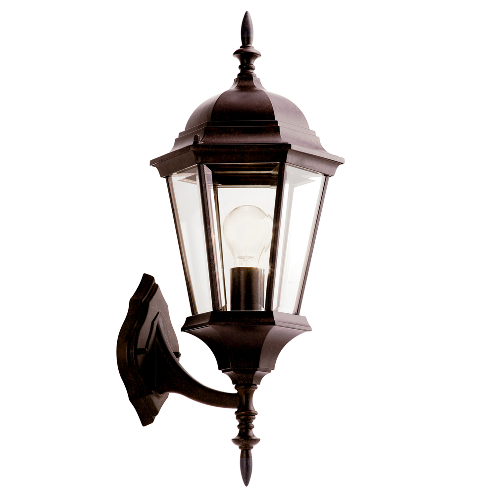 Madison 22.75" 1 Light Outdoor Wall Light with Clear Beveled Glass in Tannery Bronze