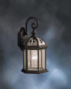 Barrie 15.5" 1 Light Outdoor Wall Light with Clear Beveled Glass in Black