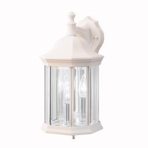 Chesapeake 14.75" 3 Light Outdoor Wall Light with Clear Beveled Glass in White