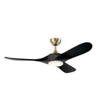 Kichler 310552CPZ - 52 in Mylo Ceiling Fan w/ Satin Etch Cased Opal Glass in Champagne Bronze w/ Jet Black Wood Blades
