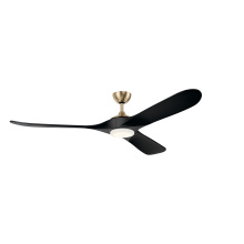 Kichler 310570CPZ - 70" Mylo Ceiling Fan with Satin Etch Cased Opal Glass in Champagne Bronze with Jet Black Wood Bl