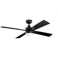 Kichler 330140SBK - Lija 52 inch LED Ceiling Fan in Satin Black with Etched Cased Opal Glass