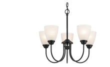 Kichler 43638BK - Jolie 5-Light Chandelier with Satin Etched Glass in Black