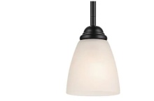 Kichler 43640BK - Jolie 1-Light Mini Pendant with Satin Etched Glass in Black
