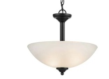 Kichler 43641BK - Jolie 2-Light Pendant Semi Flush with Satin Etched Glass in Black