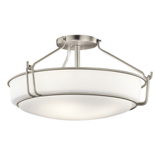 Kichler 44086NI - Alkire 22" 4 light Semi Flush with Satin Etched White Glass in Brushed Nickel