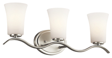 Kichler 45376NI - Armida 23" 3 Light Vanity Light with Satin Etched White Glass in Brushed Nickel