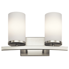 Kichler 45496NI - Crosby 15" 2 Light Vanity Light Satin Etched Cased Opal Brushed Nickel