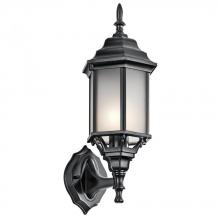 Kichler 49255BKS - Chesapeake 17" 1 Light Outdoor Wall Light with Satin Etched Glass in Black