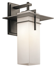 Kichler 49644OZ - Caterham 17.5" 1 Light Outdoor Wall Light with Satin Etched Cased Opal Glass in Olde Bronze