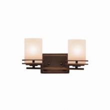 Kichler 5077OZ - Hendrik 14.5" 2 Light Vanity Light with Light Umber Etched Glass Olde Bronze