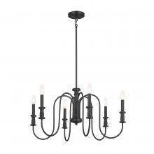 Kichler 52470BK - Karthe 28.5" 6 Light Chandelier Black