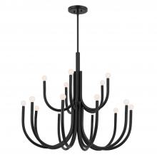 Kichler 52552BK - Odensa 40 Inch 15 Light Chandelier in Black
