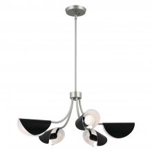 Kichler 52558SN - Arcus 29.25 Inch 5 Light Convertible Chandelier in Satin Nickel with Black
