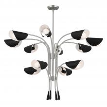 Kichler 52561SN - Arcus 46.25 Inch 12 Light Chandelier in Satin Nickel with Black