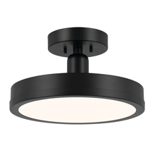 Kichler 52589BK - Riu 14.25 Inch 1 Light LED Semi-Flush with Opaque White Acrylic Diffuser in Black