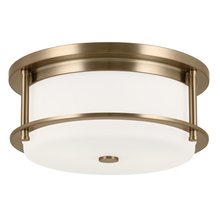 Kichler 52595CPZ - Brit 12 Inch 2 Light Flush Mount with Satin Etched Cased Opal Glass in Champagne Bronze