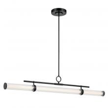 Kichler 52754BKLED - Riven 60.25 Inch LED 1 Light Linear Chandelier with Clear Fluted Glass in Black
