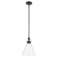 Kichler 52774BKCLR - Laria 10.5 Inch 1 Light Pendant with Clear Glass in Black
