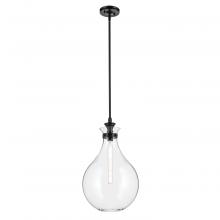 Kichler 52777BKCLR - Laria 14 Inch 1 Light Pendant with Clear Glass in Black