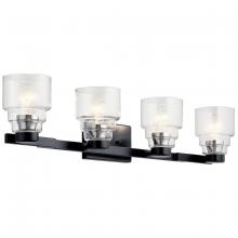 Kichler 55013BK - Vionnet 33.5" 4 Light Vanity Light in Clear Glass in Black