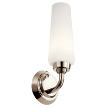 Kichler 55073PN - Truby 11.5" 1 Light Wall Sconce with Satin Etched Cased Opal Glass Polished Nickel