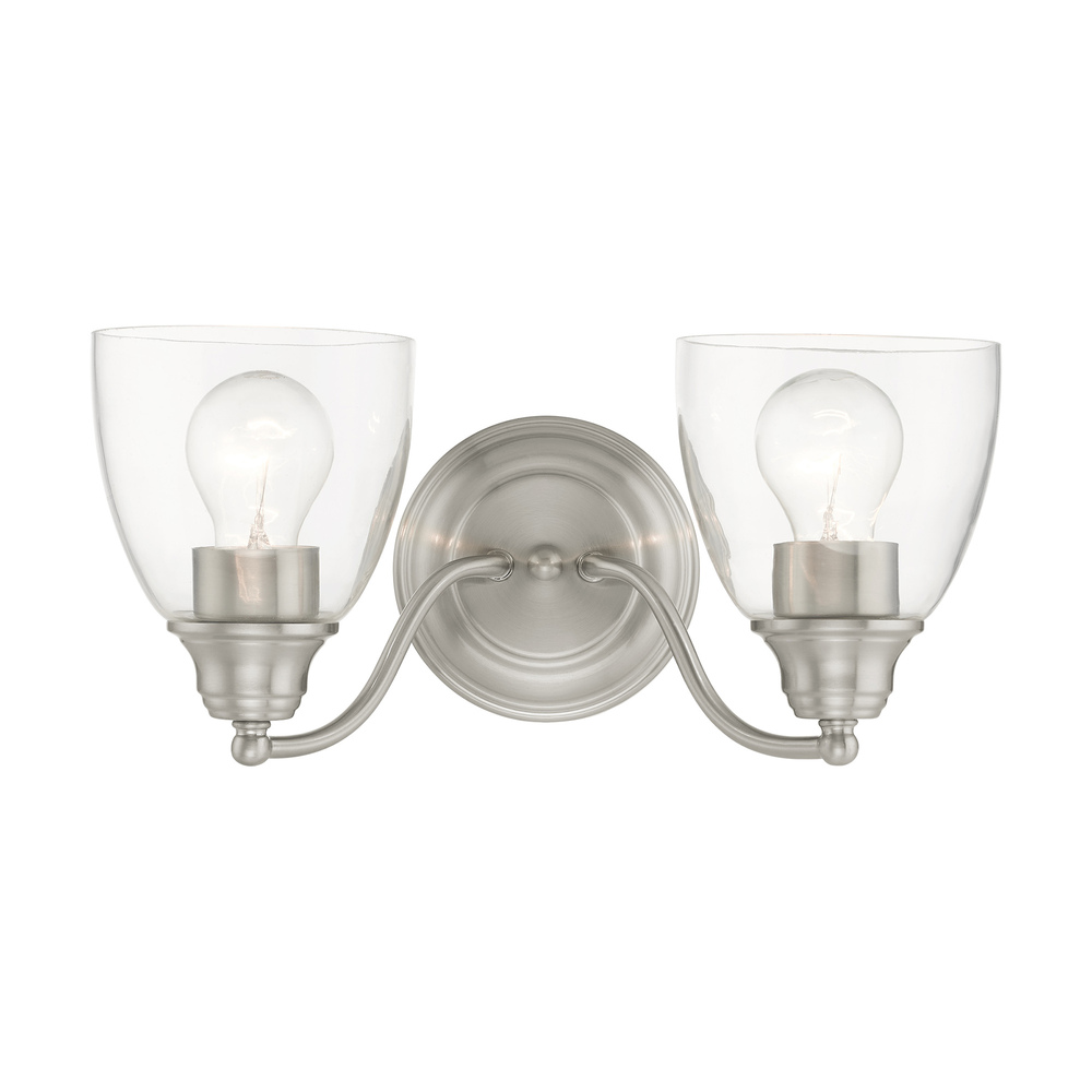 2 Lt Brushed Nickel Vanity Sconce