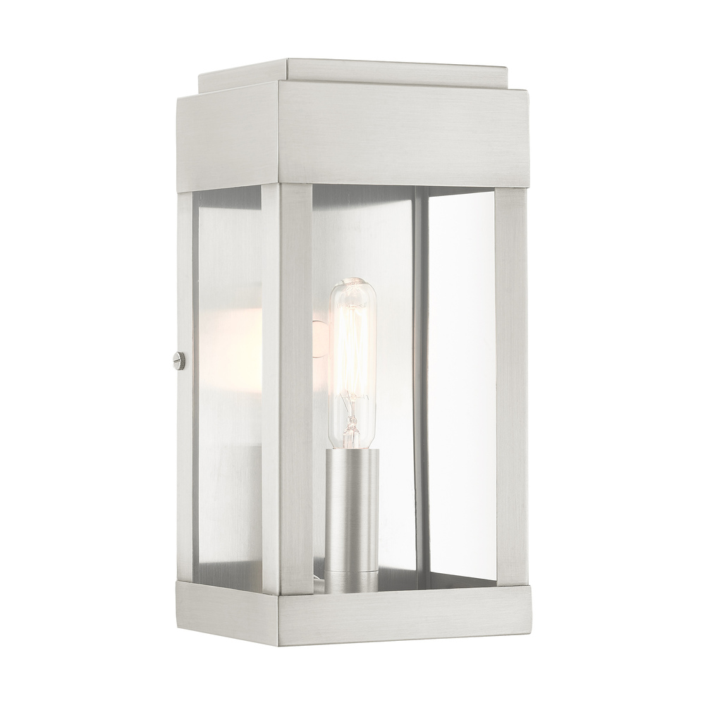 1 Lt Brushed Nickel  Outdoor ADA Wall Lantern