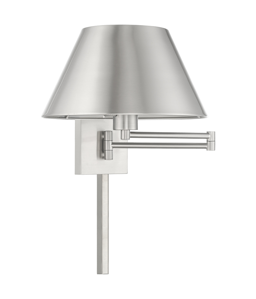 1 Lt Brushed Nickel Swing Arm Wall Lamp